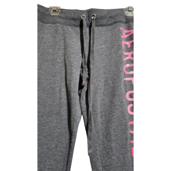 Aeropostale Women's Gray Logo Drawstring Joggers/Sweatpants Large Sequined Logo - Picture 11 of 12